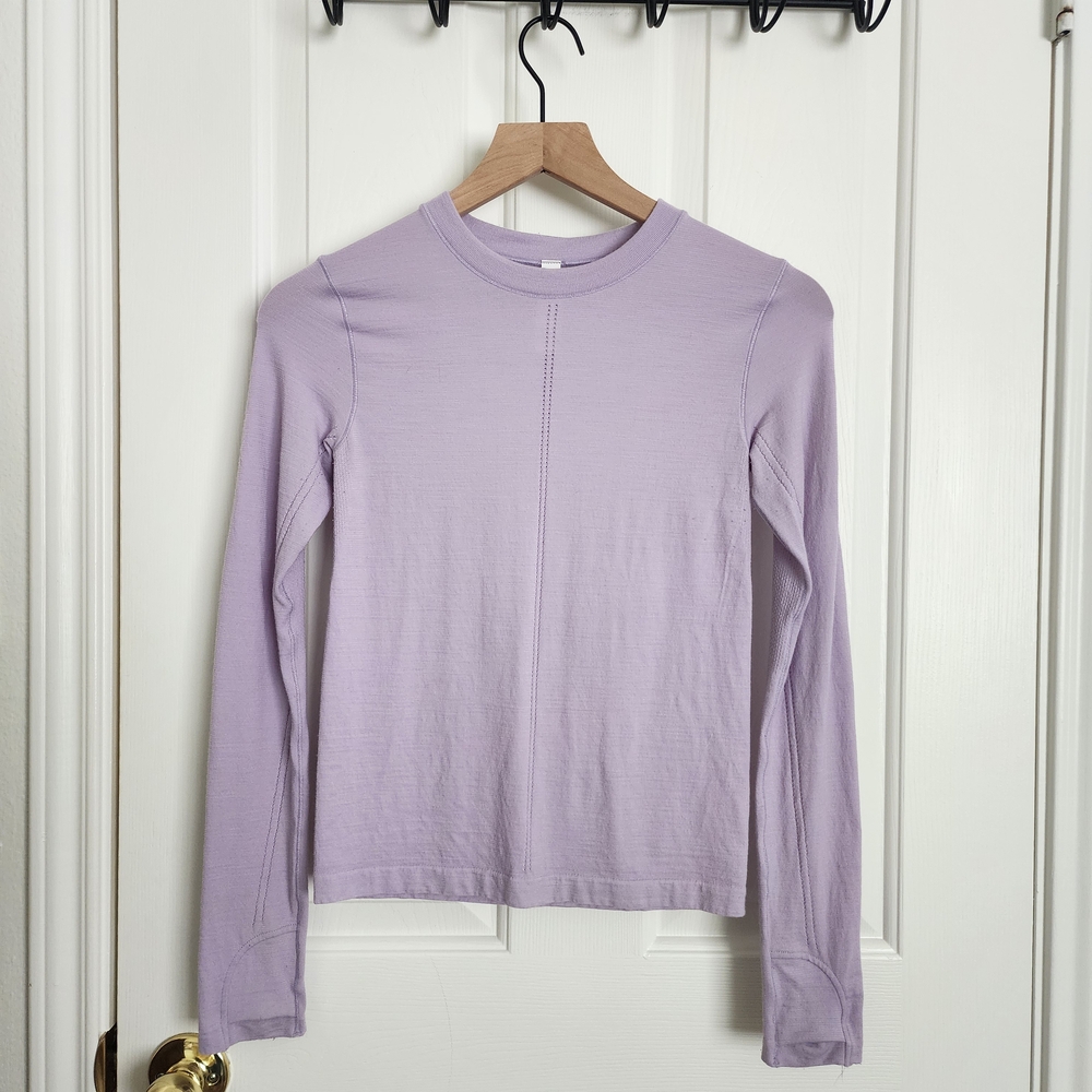 Athleta Ascent Seamless Lavender Long Sleeve Top